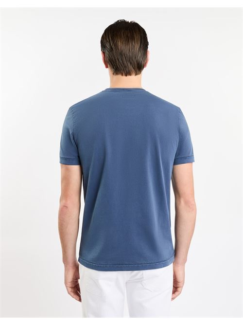 t-shirt uomo taschino cotone blu FAY | NPMB350132TUY1U811